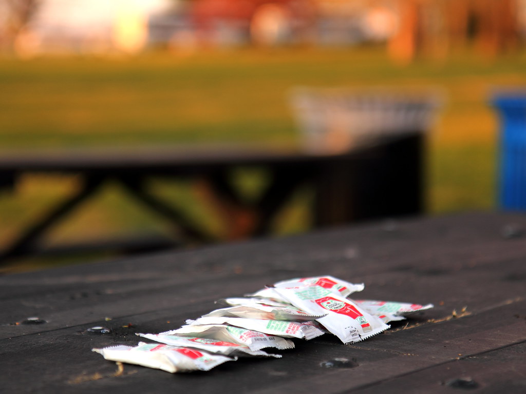 Tidal Basin Ketchup Packets Leftover pile of ketchup packe… Flickr
