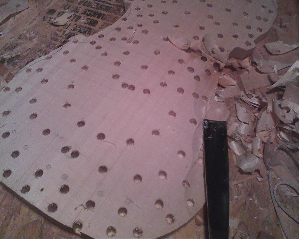Depth gauge holes drilled and I'm paring away. The inspira… Flickr