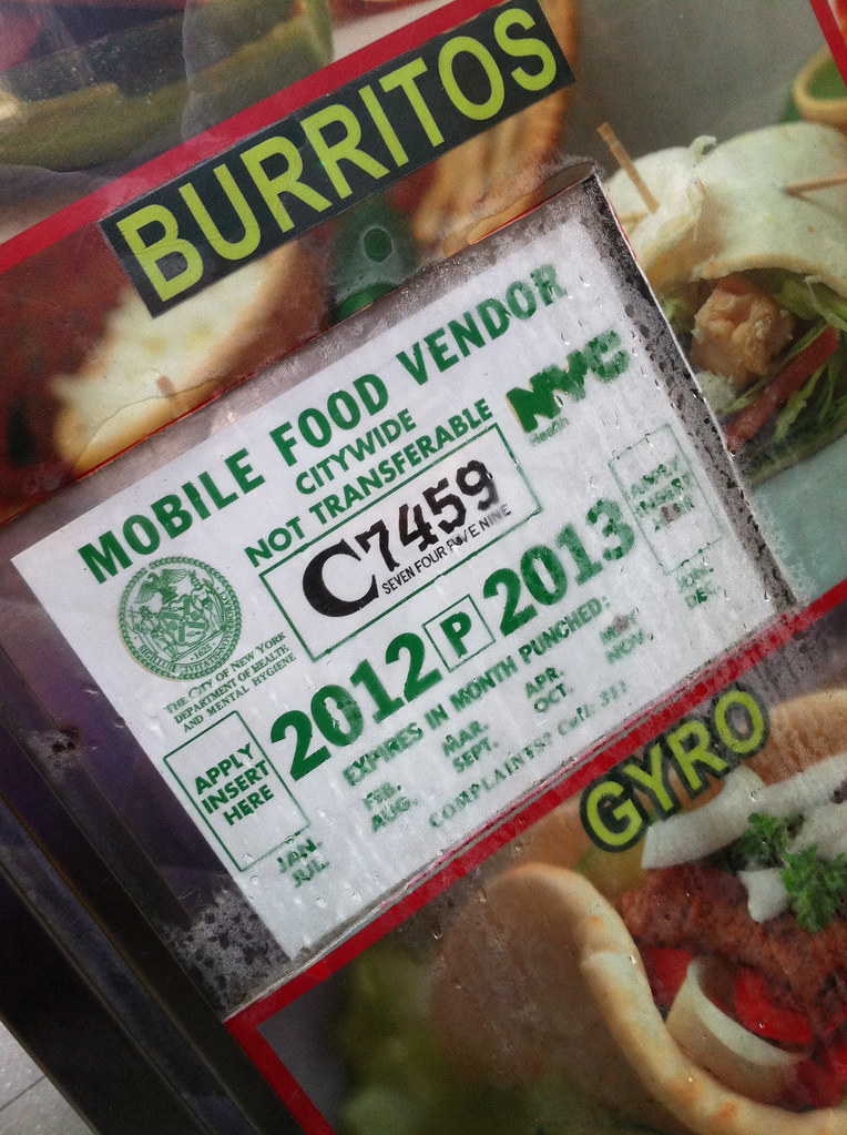 Food cart license, one of the 3,100 food cart/truck licenses awarded