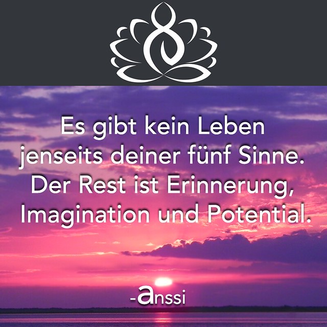 Spiritueller Spruch Zitat 5 Sinne Es gibt kein Leben jen… Flickr