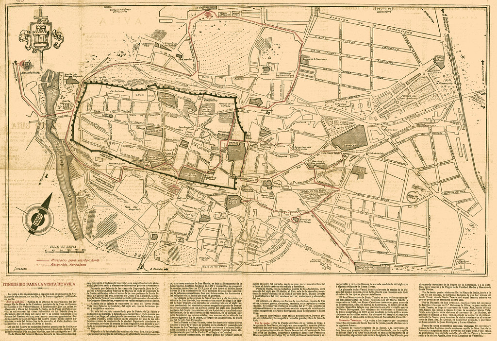 Plano de la ciudad de Ávila. Ruta teresiana; h. 1960. Arch… Flickr