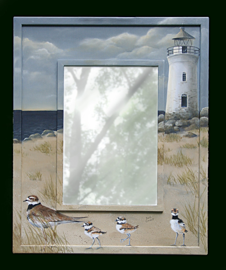 Lighthouse Mirror 2 Hand painted, custom painted frame wit… Flickr