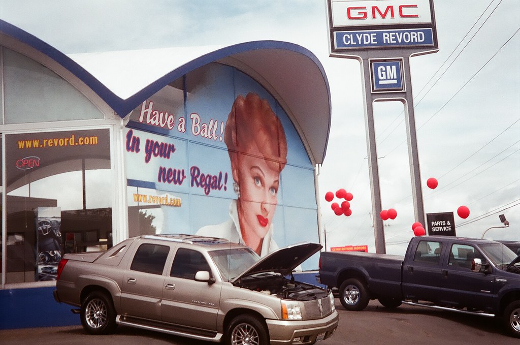 Lucille Ball car ad at GM dealer Everett, WA PatricksMercy Flickr