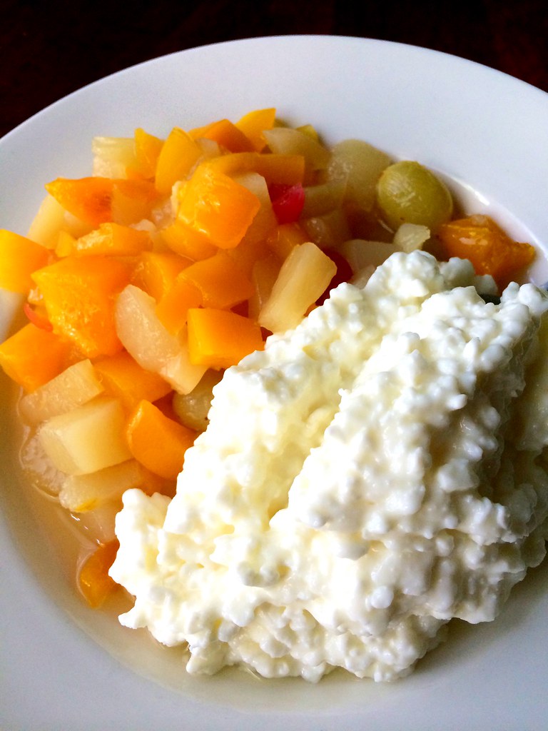 Cottage cheese with fruit cocktail in light syrup anitamlordman Flickr