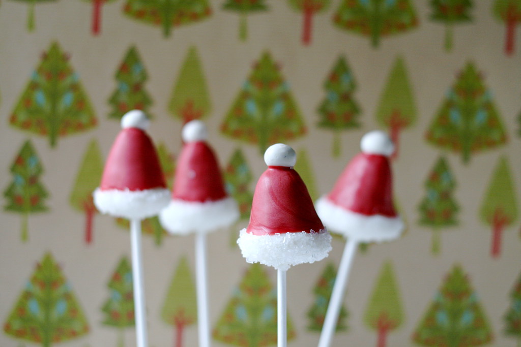 Santa hat cake pops Kirsten Marie Hutton Flickr