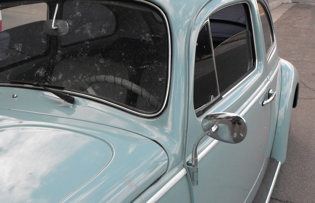 1963 VW Beetle _ fancy mirror mount Clever use of existing… Flickr