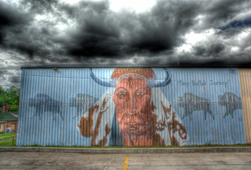 "Many Buffalo Journey" Indian Art Wall Mural Hominy, O… Flickr