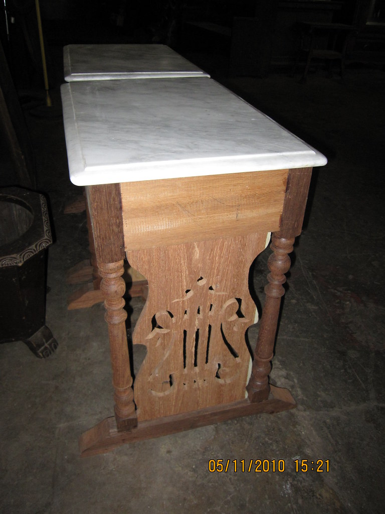 MarbleTopped Sewing Table Spotted at an antique warehouse… Flickr