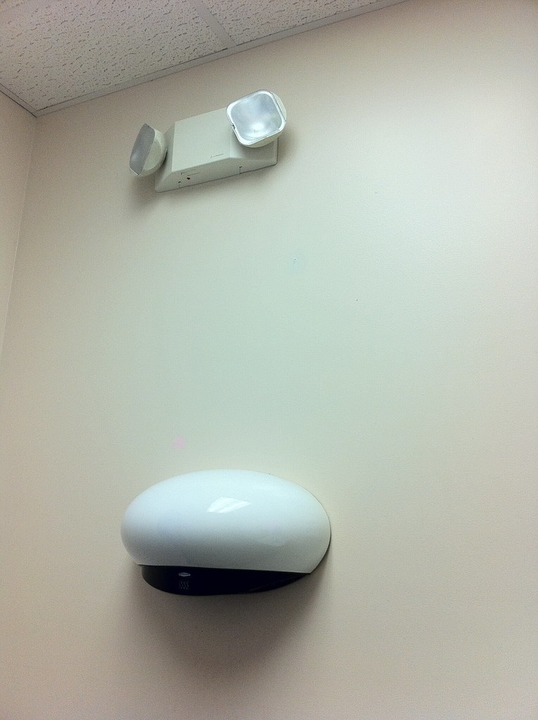 Hand Dryer and Emergency Lights in the Thrift Store Restro… Flickr
