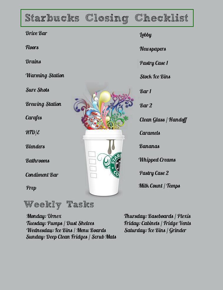 starbucks closing checklist jessenhall Flickr