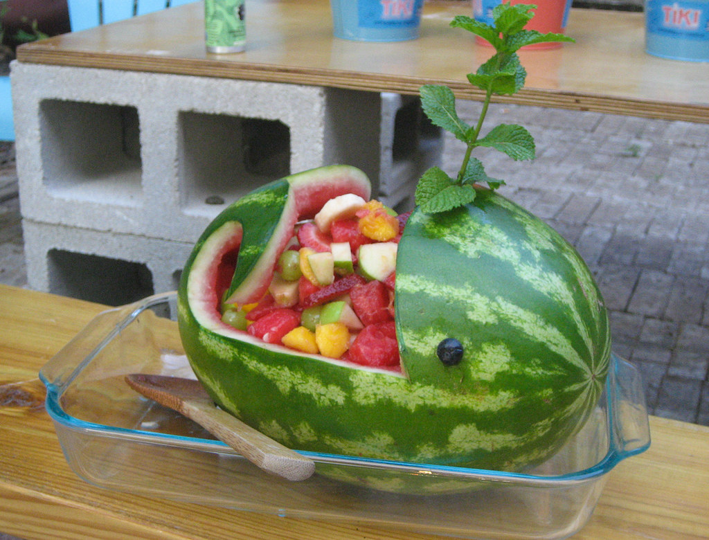 Watermelon Whale A watermelon carved into a whaleshaped f… Flickr