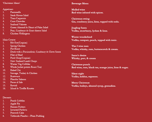 Olive Restaurant and Bar Christmas Menu InOnIt Flickr