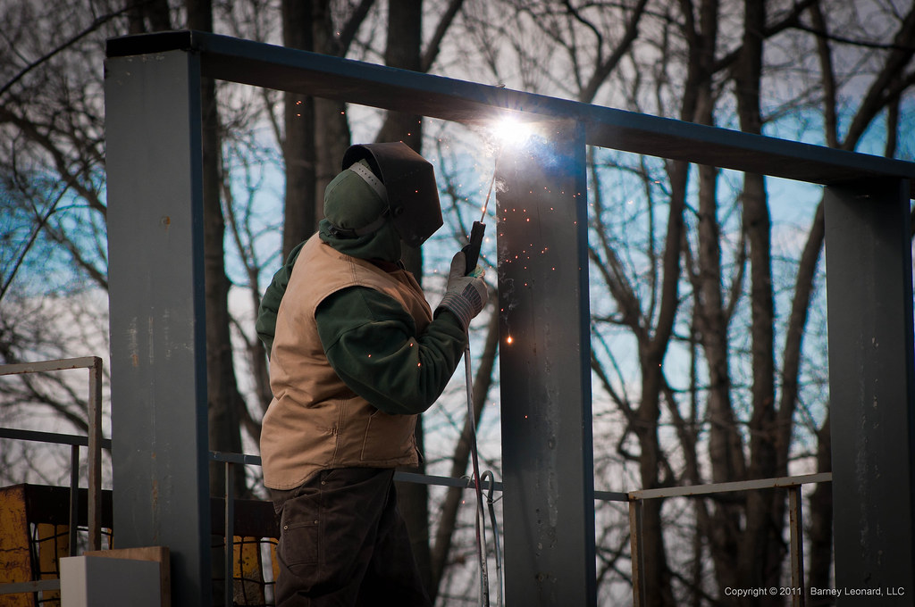 Welding the steel window frame 60 Bragg Hill Flickr