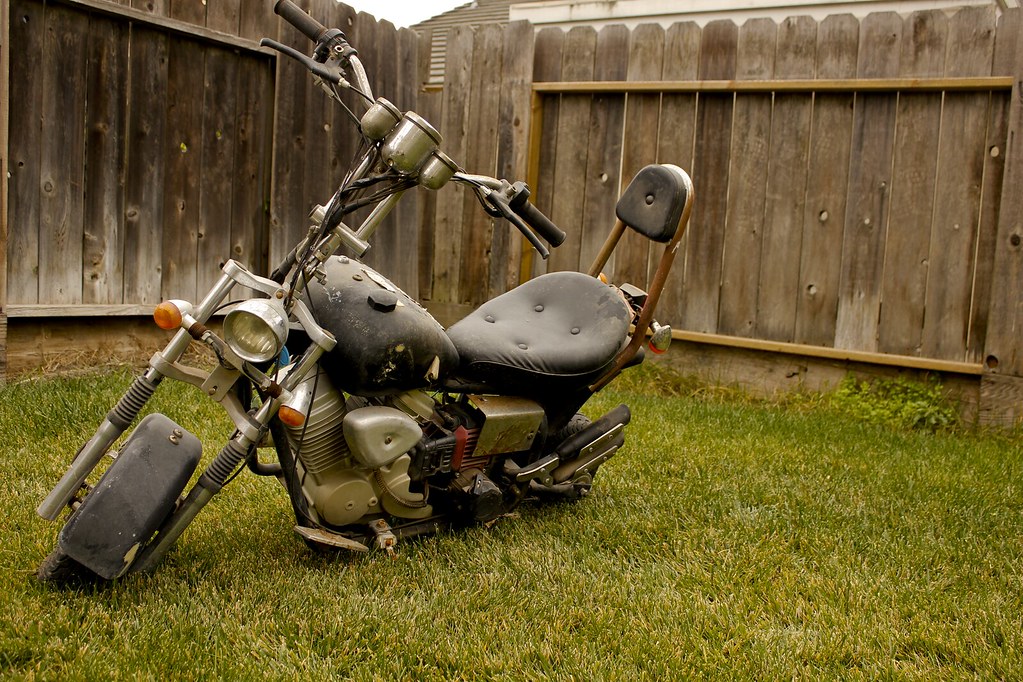Abandoned Motorcycle. It was all rusty weblike and nasty,… Flickr