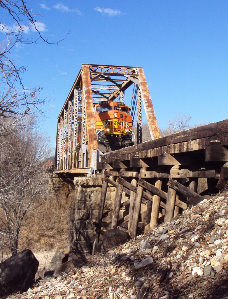BNSF Railroad Truss Bridge over Navasota River, Navasota, Texas