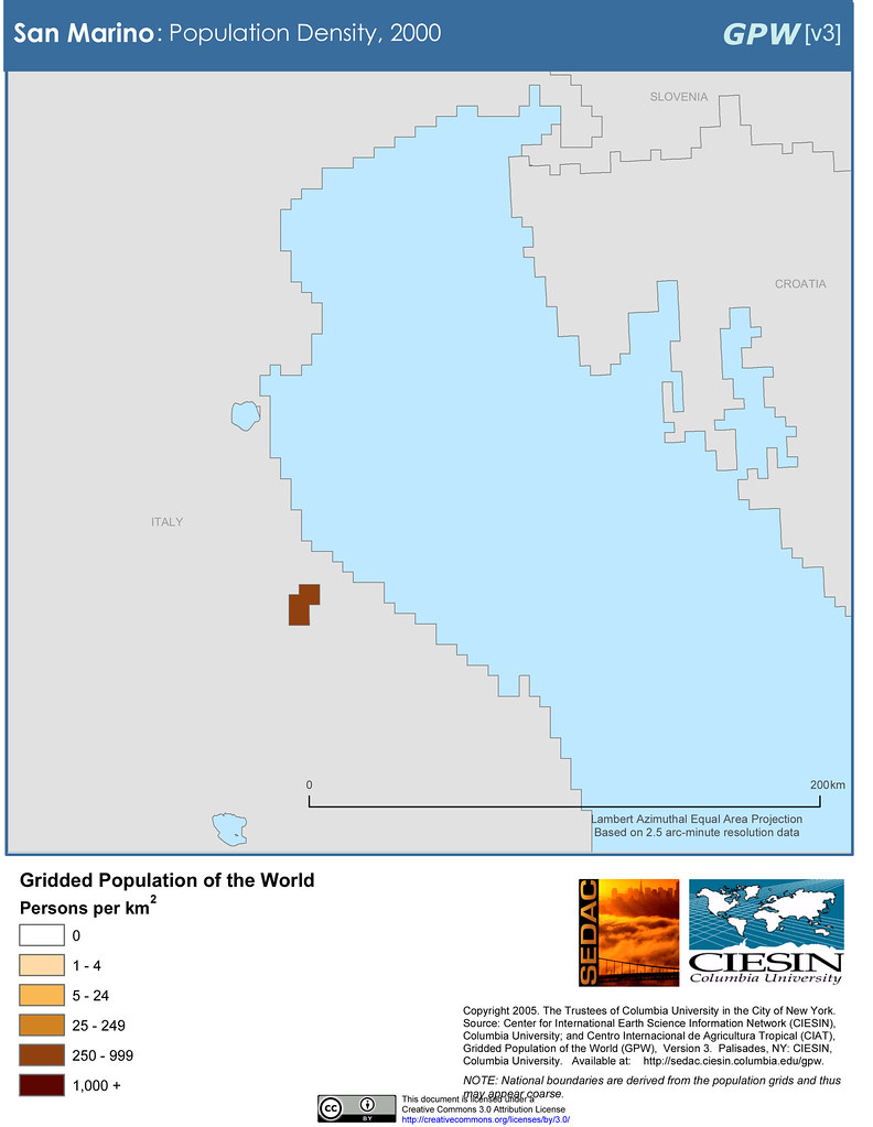 San Marino Population Density, 2000 SEDACMaps Flickr