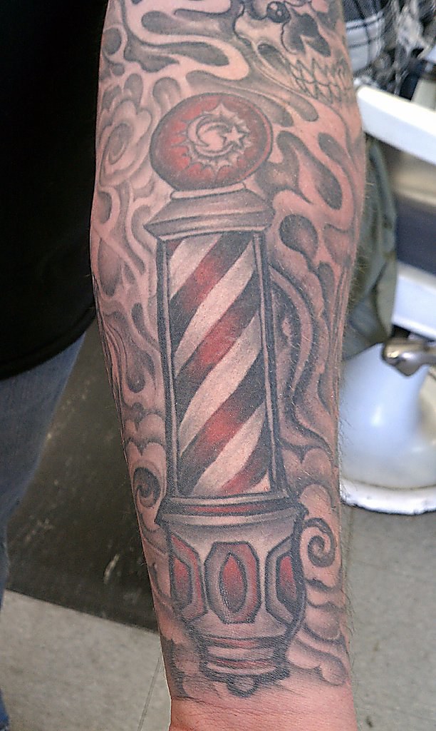 Barber Pole Tattoo on Barber KC Cowan of Alta Loma Ca Flickr
