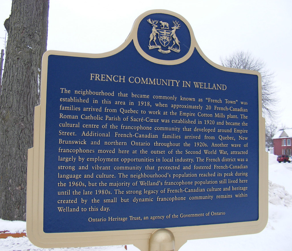 Plaque the French Community in Welland As I have some Fr… Flickr