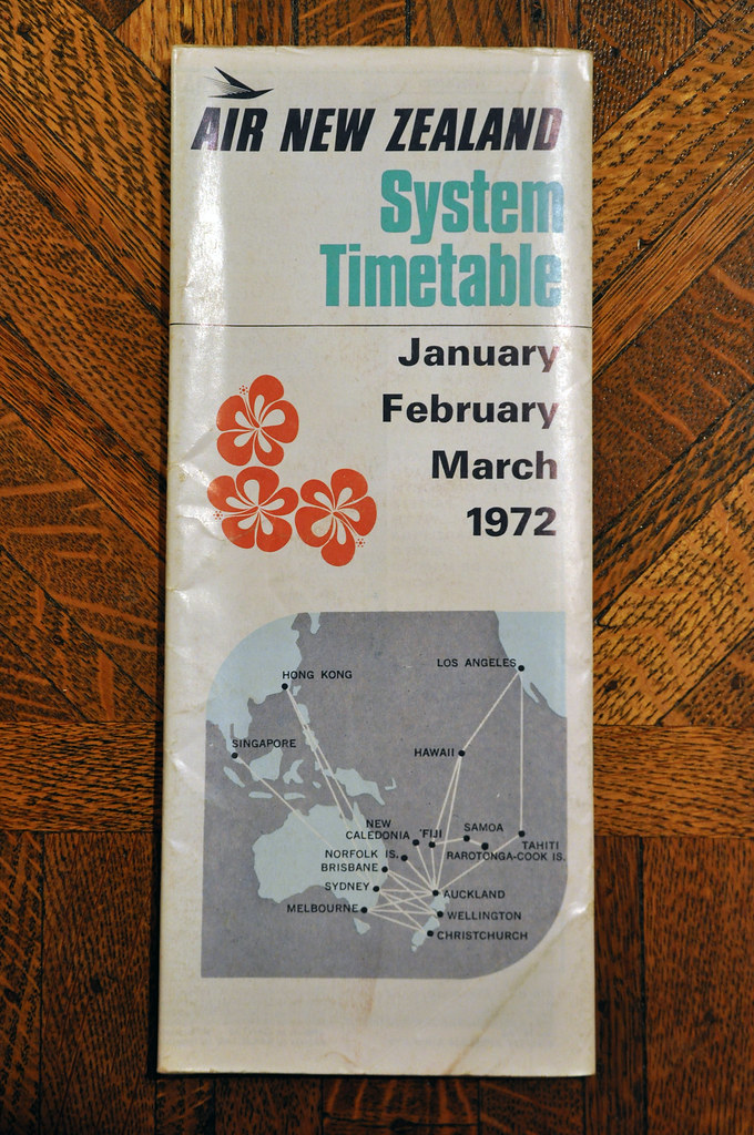 Air New Zealand Timetable Summer 1972 Air New Zealand's ti… Flickr
