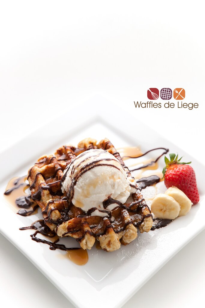 Liege waffle w/ ice cream and syrup Fosselman's Ice Cream … Flickr