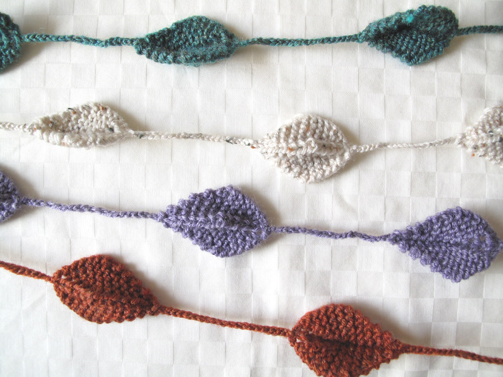leaf garland Hand knit garland, great for the office, your… Flickr