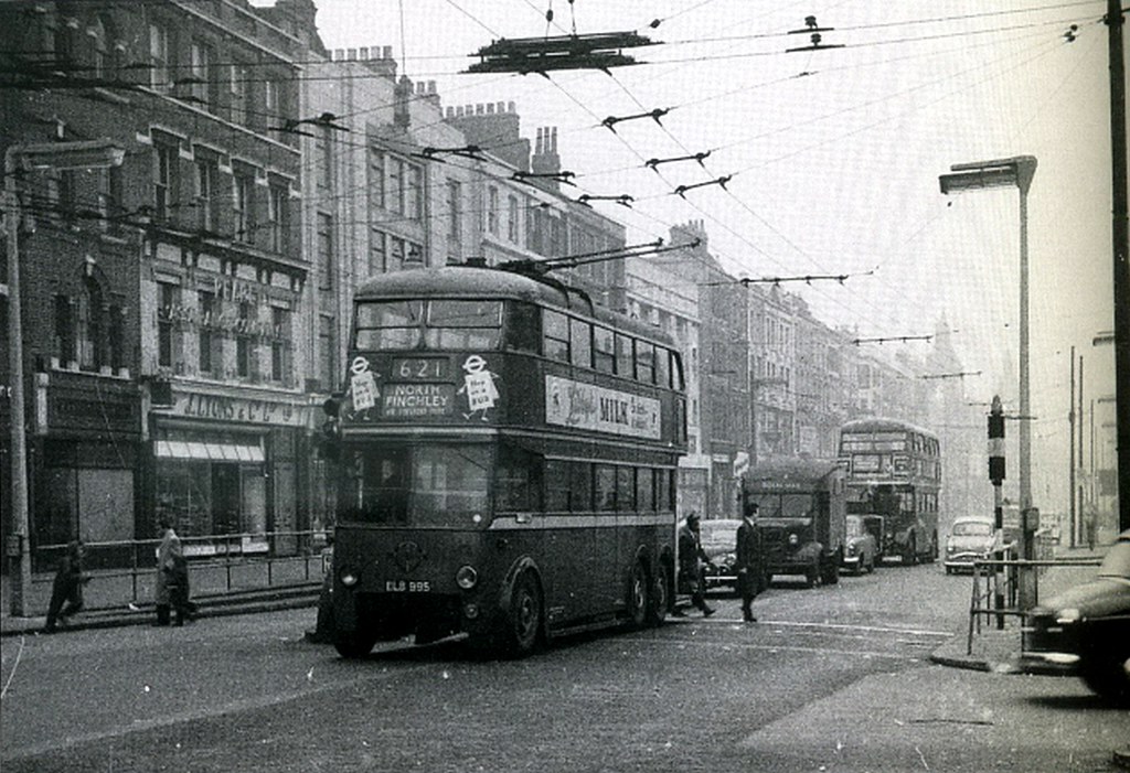 Holloway Road looking south, 1950's The trolley on route 6… Flickr