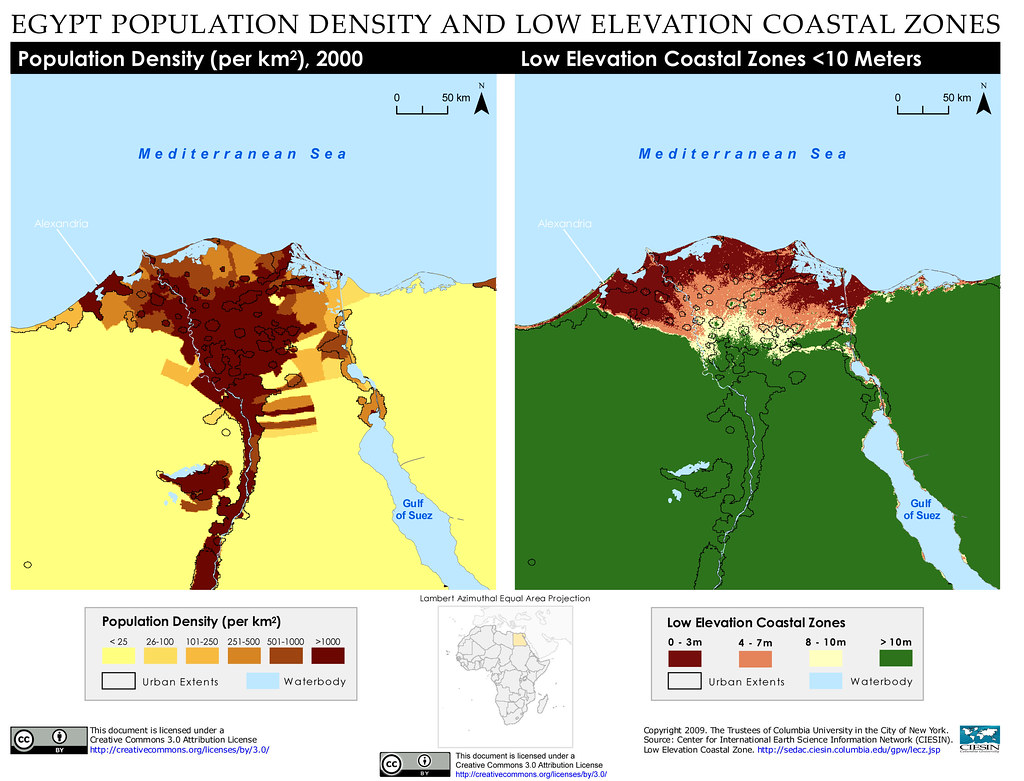 Egypt Population Density and Low Elevation Coastal Zones Flickr
