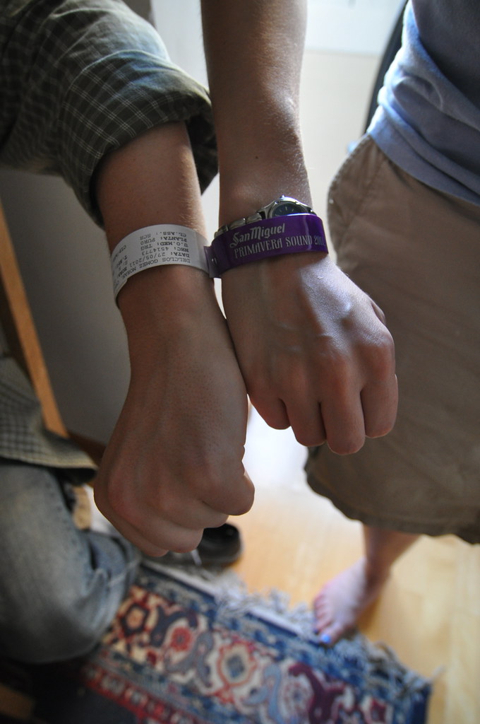Comparing Bracelets Carlos has his hospital bracelet, from… Flickr