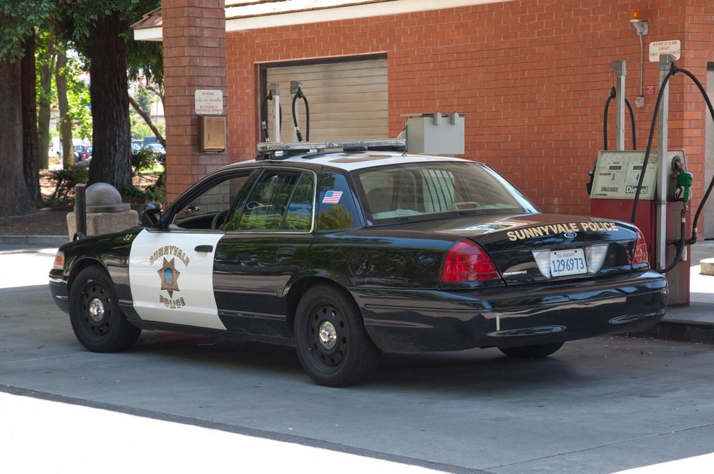 Police Car Back A Sunnyvale police car at a gas station. Brian