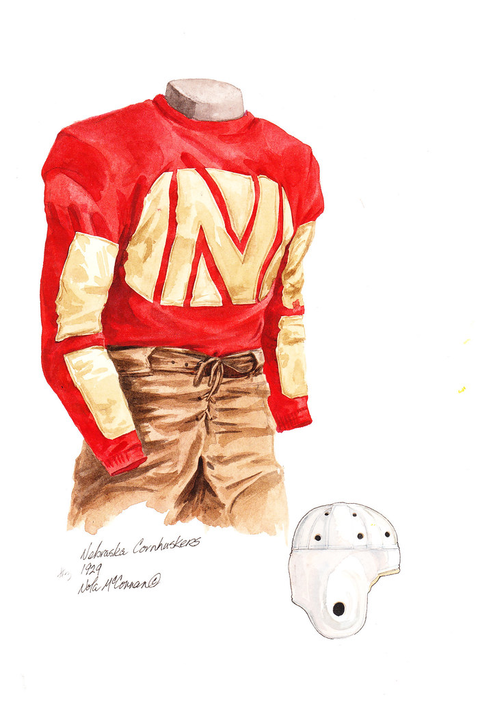 Nebraska Cornhuskers 1929 football uniform artwork Flickr