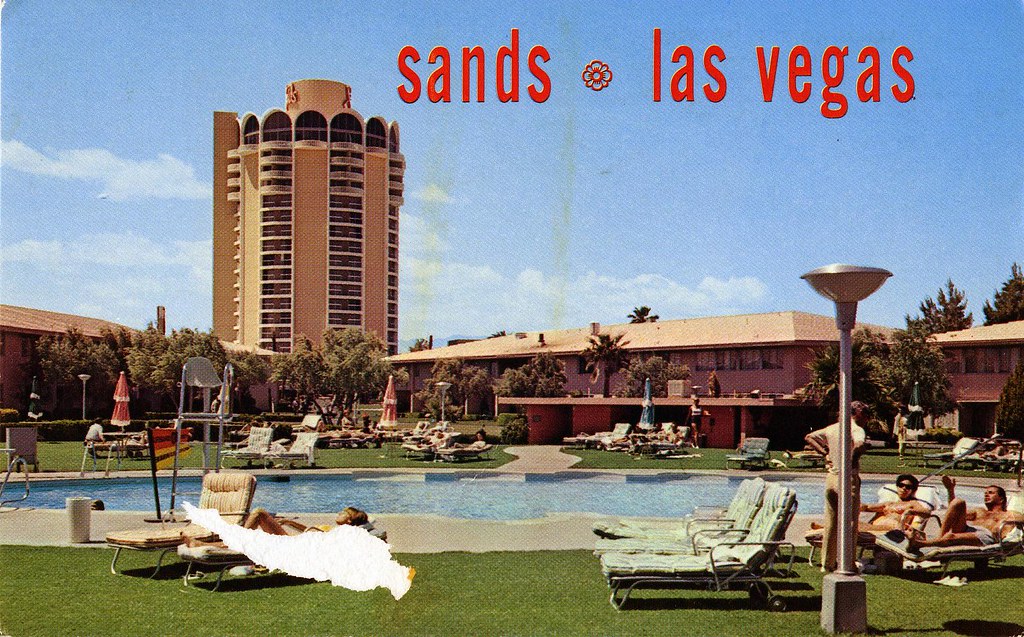 Sands Hotel pool Las Vegas NV On the Strip postmarked 1969… Flickr