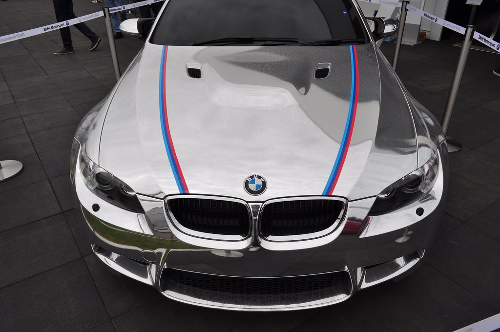 Chrome BMW M3 | Beautiful chrome BMW M3 with M Power stripes… | Tom
