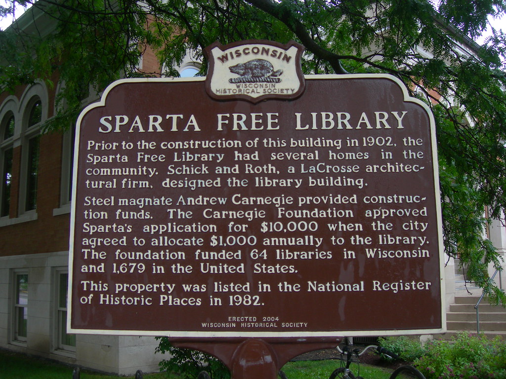 Sparta Free Library Historic Marker Sparta, Wisconsin Jimmy Emerson