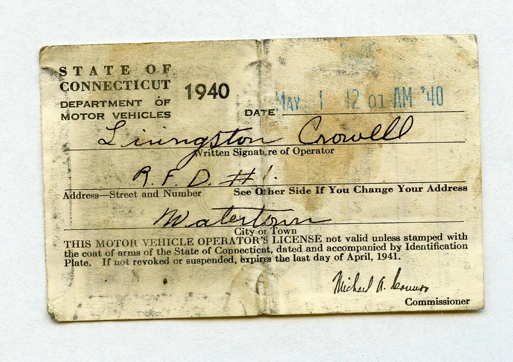 1940 State of Connecticut Department of Motor Vehicles Dri… Flickr