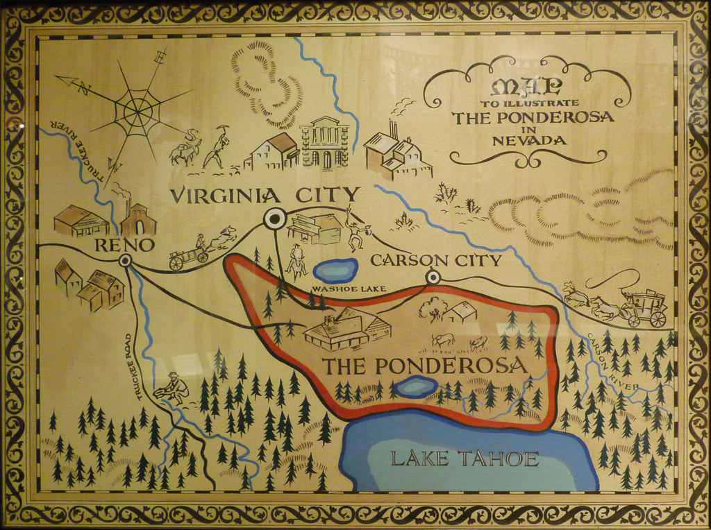 Ponderosa Karte Ponderosa Map Map used for the intro to Bonanza at the Aut… Flickr