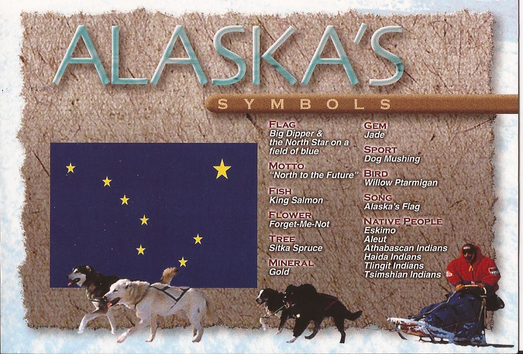 Alaska State symbols; flag, motto, fish, Flower, Tree, min… Flickr