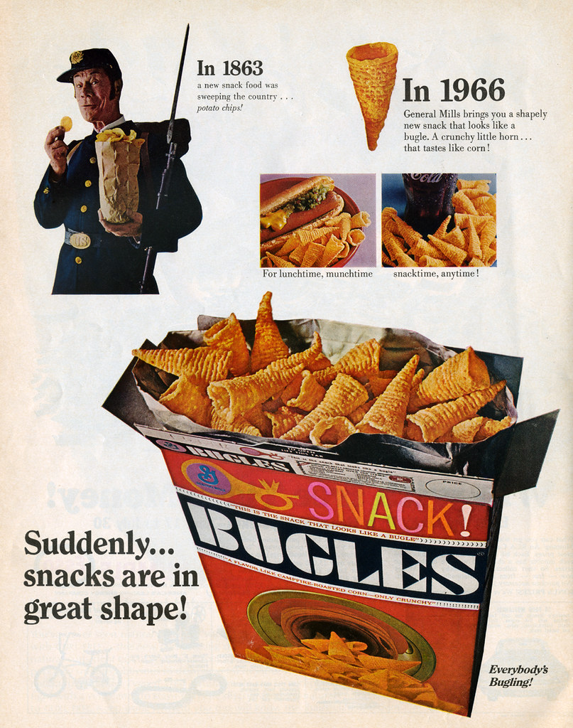 Bugles Snacks Ad 1966 I STILL love Bugles! 1966 or 2010 … Flickr