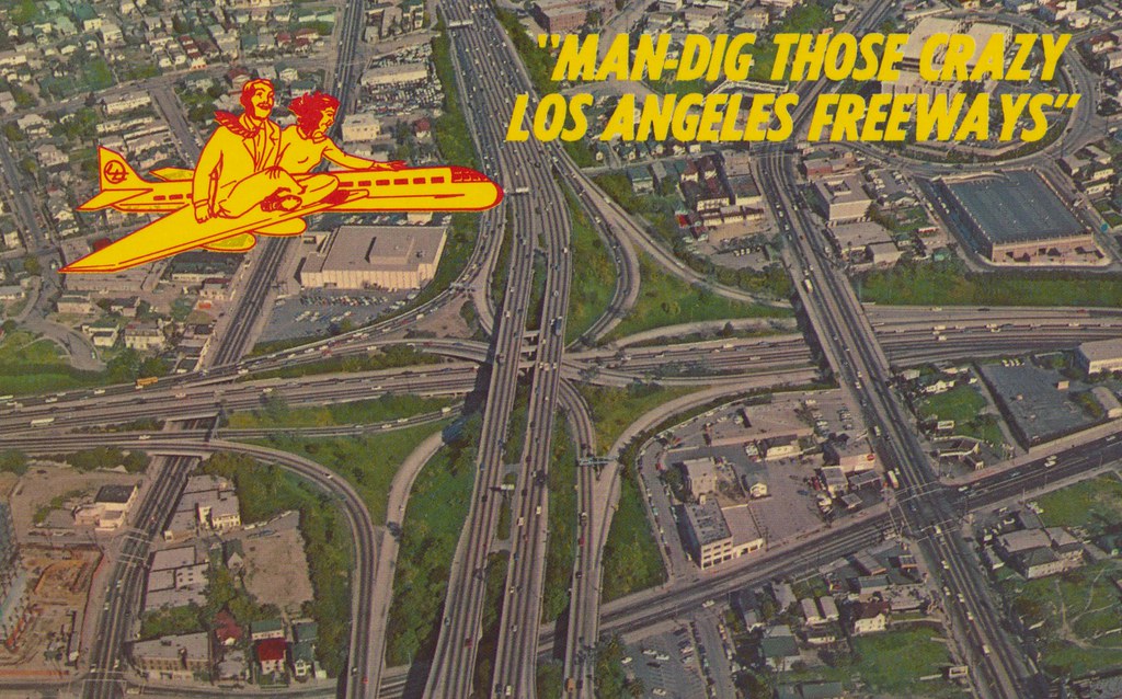 Los Angeles Freeway System This spectacular aerial view sh… Flickr