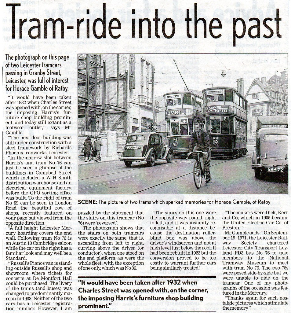 Granby Street Trams 1932 Leicester History Kiran Parmar Flickr