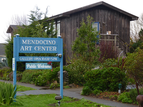 Mendocino Art Center Stand by this sign and face west
