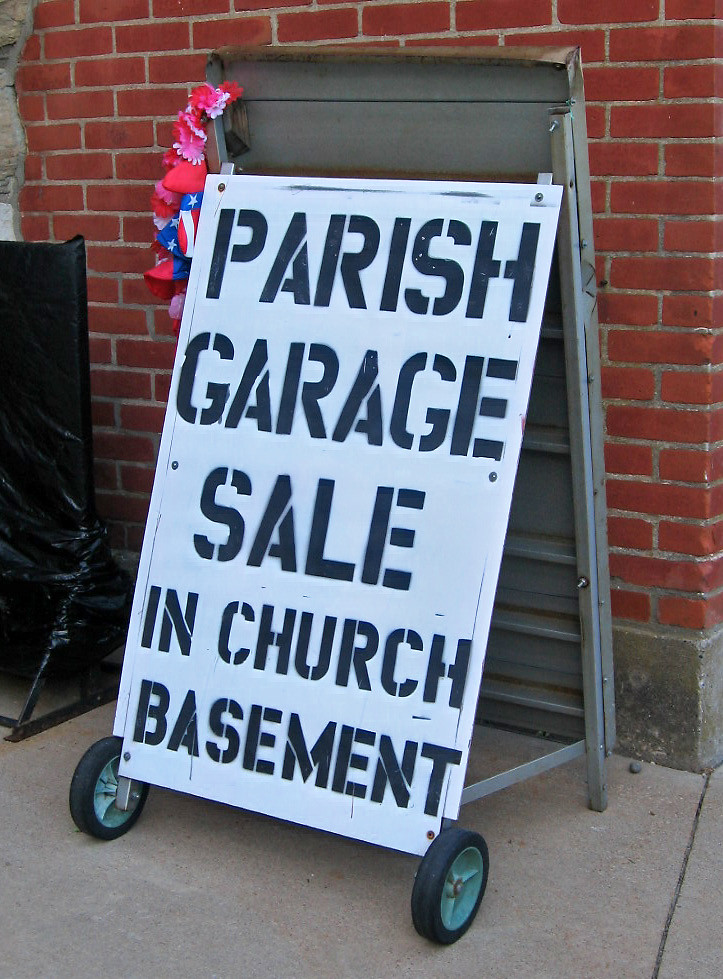 Parish Garage Sale in church basement sign, Dickeyville, … Flickr