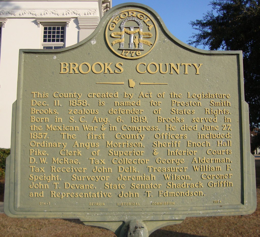 Brooks County Marker (Quitman, Located in front o… Flickr