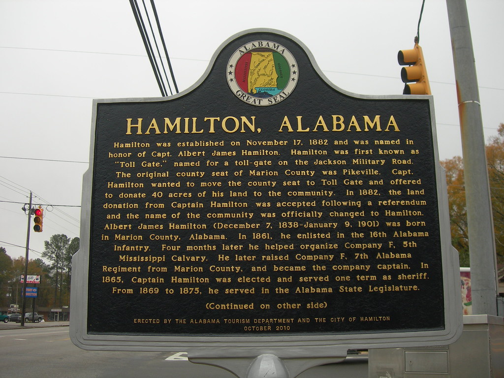 Hamilton, Alabama Historic Marker Placed in the "pocket pa… Flickr