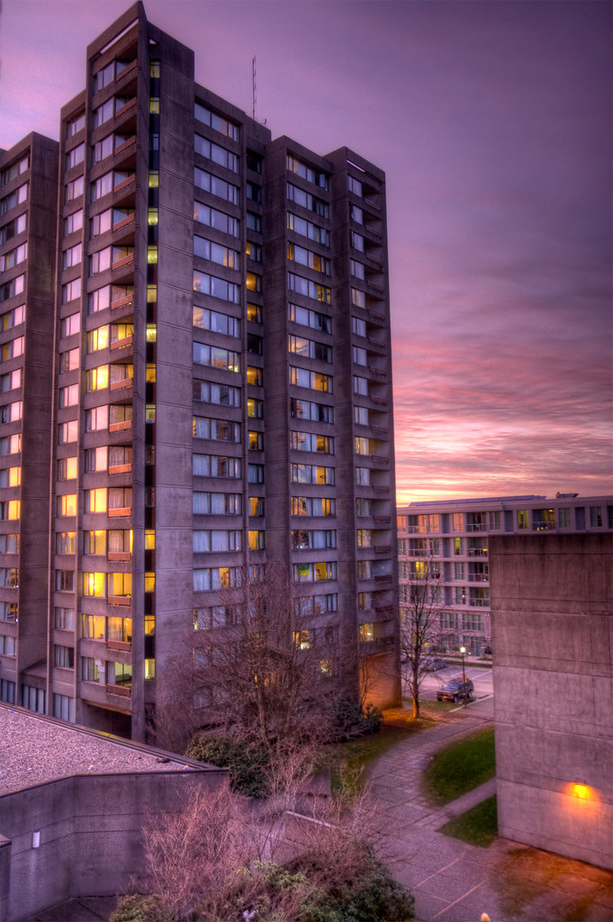 Sunset at Gage North tower of the Walter Gage residence at… Flickr