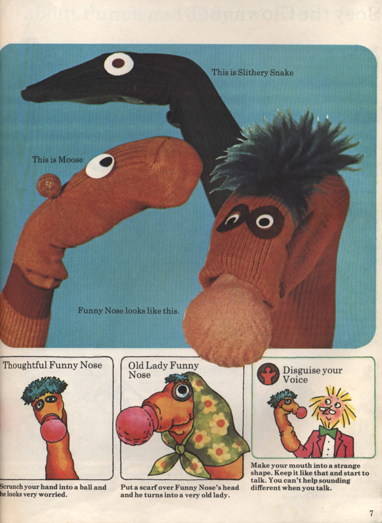 sock puppets from The FunCraft Book of Puppets 1976 ISBN… Flickr