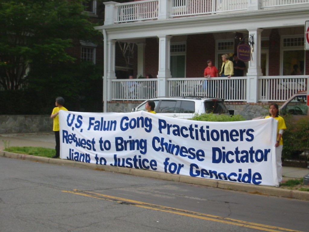 Falun Gong protest sign Usable with attribution and link t… Flickr