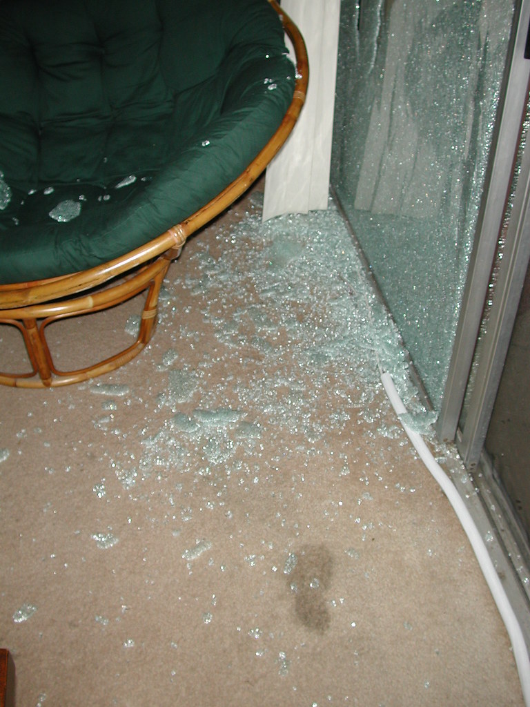 The fallen glass the WIND broke my patio door one night. t… Flickr