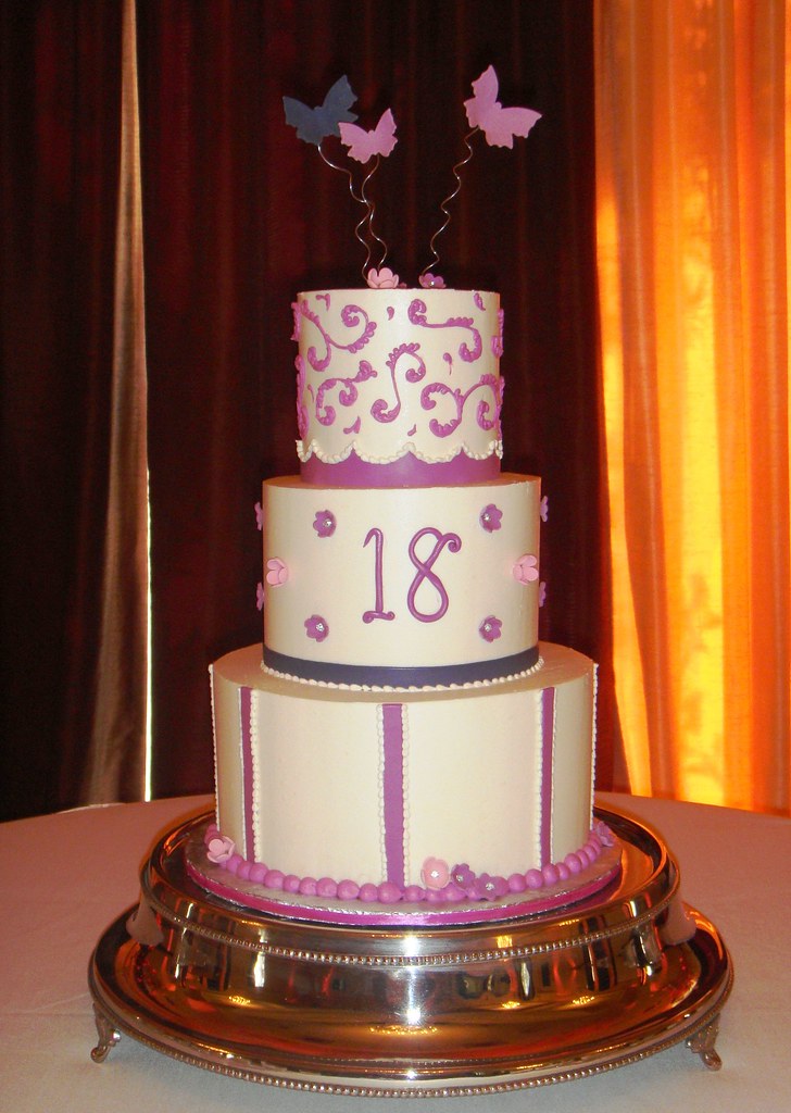 Sweet and Sassy 18th Birthday Cake This is a three tier bu… Flickr