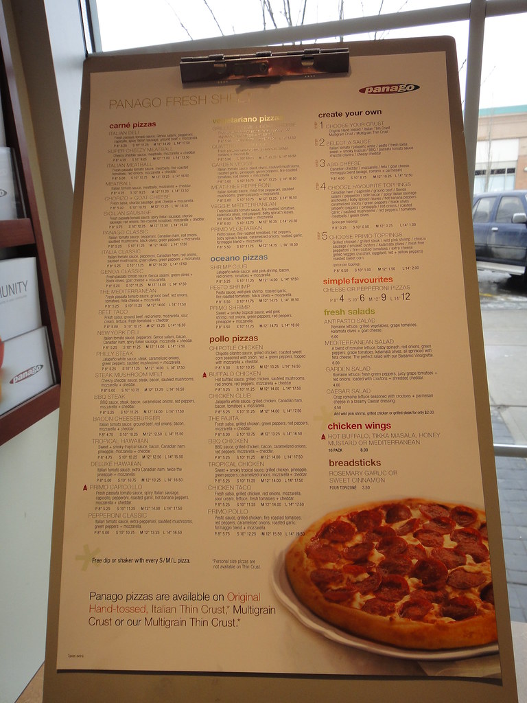 Basic Panago Pizza Menu More about Panago Menu at www.elsi… Flickr