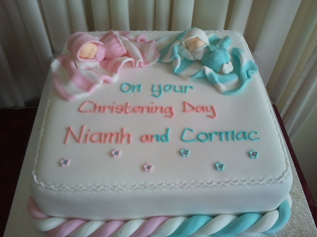 Twins christening cake a photo on Flickriver